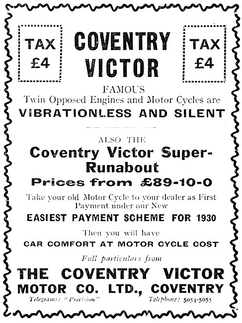 1930 Coventry Victor Super-Runabout Three-Wheeler                