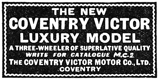 The 1934 Coventry Victor Luxury Three Wheeler Car                