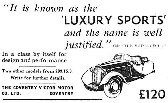 Coventry Victor Luxury Sports Three Wheeler                      