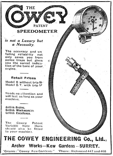 Cowey Instruments - Cowey Motor Cycle Speedometer                