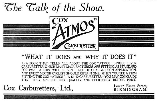 The Cox Atmos Carburetter                                        