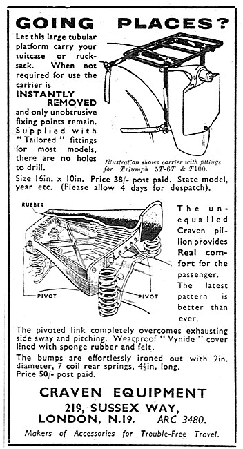 Craven Motorcycle Panniers & Luggage Accessories                 