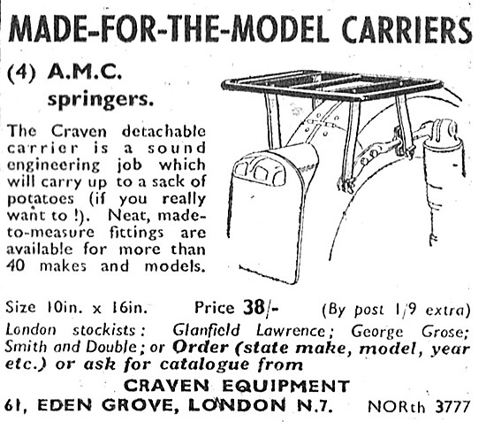 Craven Motorcycle Panniers & Luggage AMC Springers               