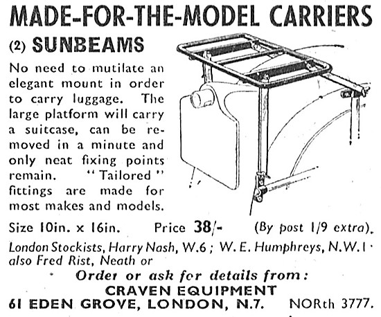 Craven Made-For-The-Model Panniers Sunbeam                       