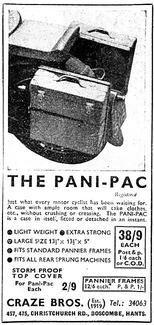 Craze Brothers Pani-Pac Panniers                                 