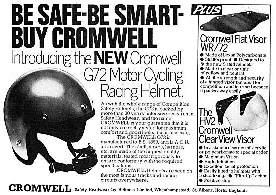 Cromwell G72 Motor Cyclle Racing Helmet                          