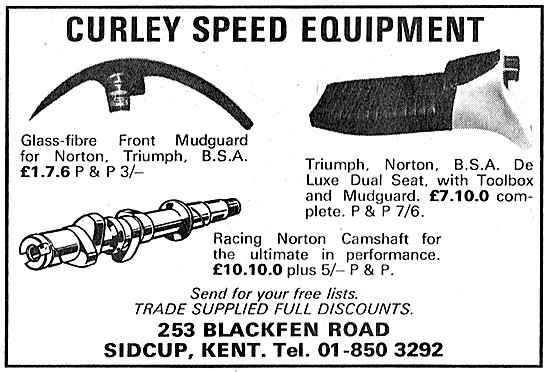 Curley Motorcycle Speed Equipment                                