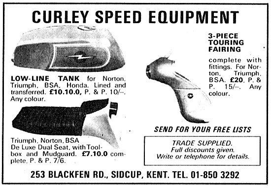 Curley Motorcycle Speed Equipment                                