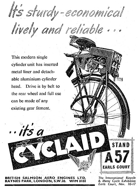 British Salmson Cyclaid Cyclemotor                               