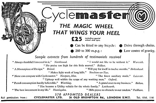 1951 Cyclemaster Motor Wheel Cyclemotor                          