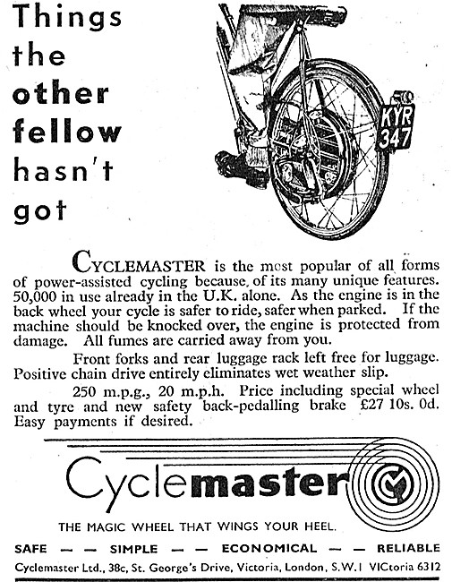 Cyclemaster Motor Wheel Cyclemotor - Cyclemaster Power-Assisted  