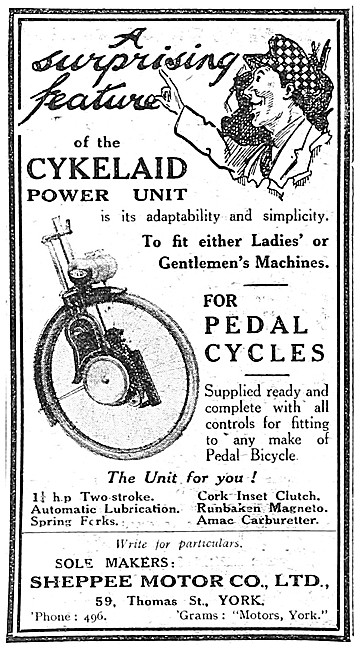 Cykelaid Cycle Motor For Pedal Cycles 1921                       