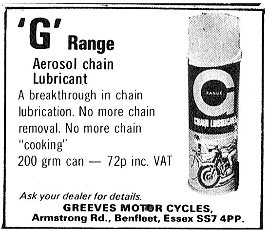 Greeves G Range Aerosol Chain Lubricant - G-Lube                 