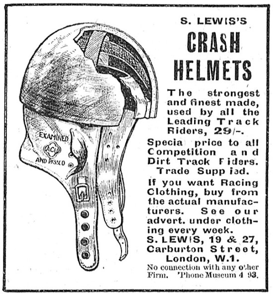 1928 S.Lewis Crash Helmet                                        