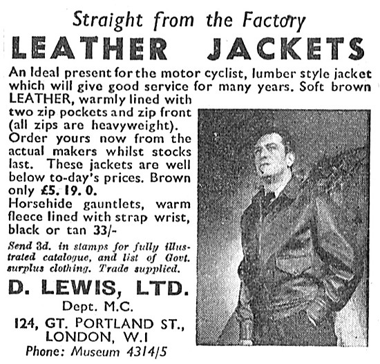 D.Lewis Motorcycle Leather Jackets                               