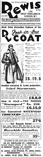 Lewis Leathers - D.Lewis Motor Cycle Coats                       
