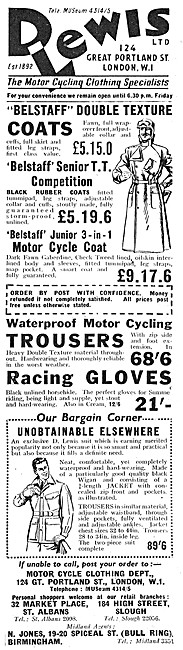 D.Lewis Motor Cycle Clothing - D.Lewis Motorcyclists Weather Wear