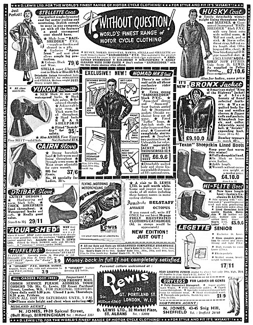 Lewis Leathers  - D.Lewis Motor Cycle Clothing                   
