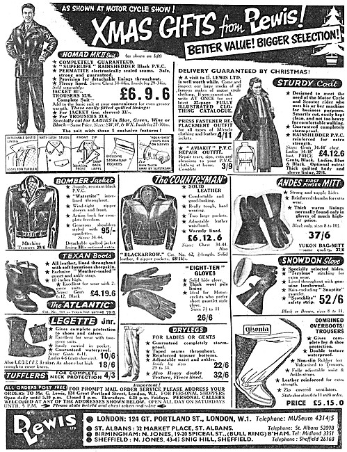 Lewis Leathers Christmas 1958 Products                           