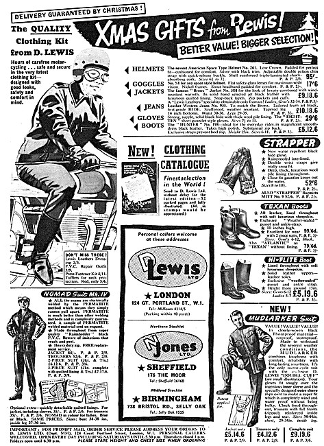Lewis Leathers - D.Lewis Motorcycling Clothing Kit 1961 Styles   
