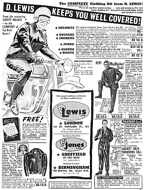 D.Lewis Motor Cycle Leathers                                     