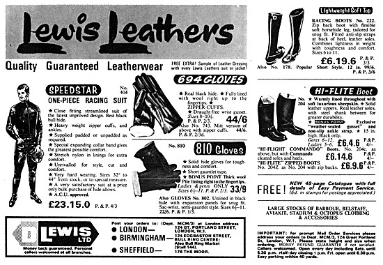Lewis Leathers - D.Lewis Motorcycle Leatherwear                  