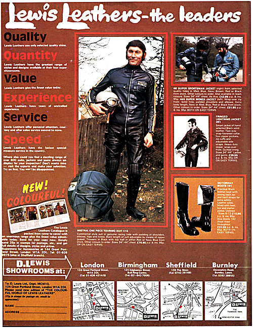 Lewis Leathers - D.Lewis Motor Cycle Clothing                    