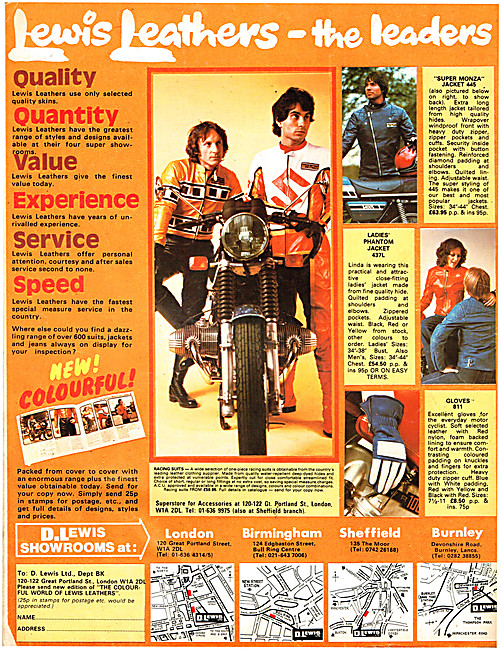 Lewis Leathers - D.Lewis Motor Cycle Clothing                    