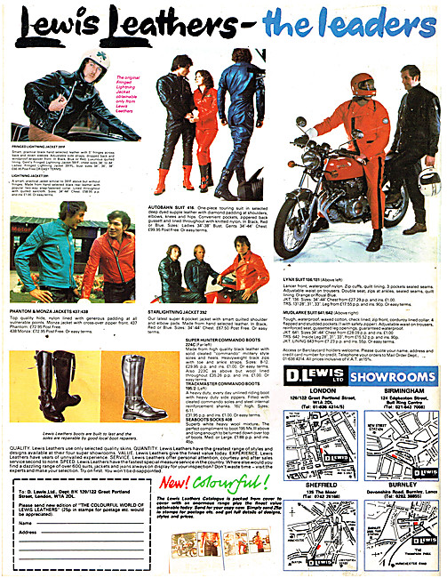 Lewis Leathers Full Colour Motor Cycle Leathers - D.Lewis        
