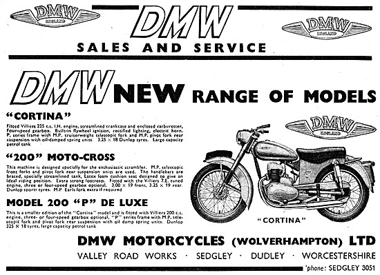 DMW Motor Cycles - DMW Cortina - DMW 200 P De Luxe               