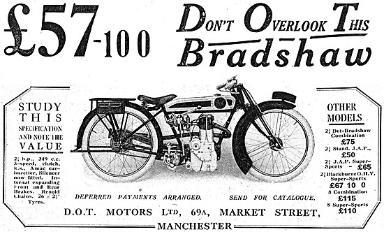 The 1923 Range Of Dot Motor Cycles - 1923 Dot-Bradshaw           