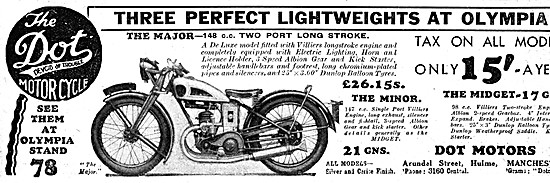 Dot Major 150cc Motor Cycle 1931                                 