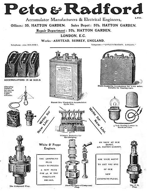 Peto & Radford Accumulator Manufacturers & Electrical Engineers  