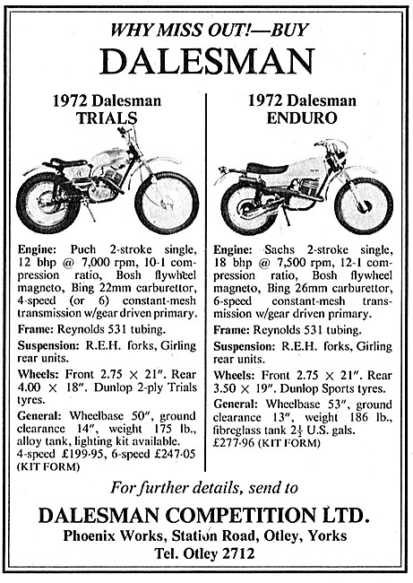 Dalesman Motor Cycles - Dalesman Trials Motorcycles              