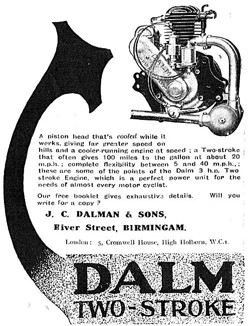 1921 Dalman DALM Two-Stroke Motor Cycle Engine                   