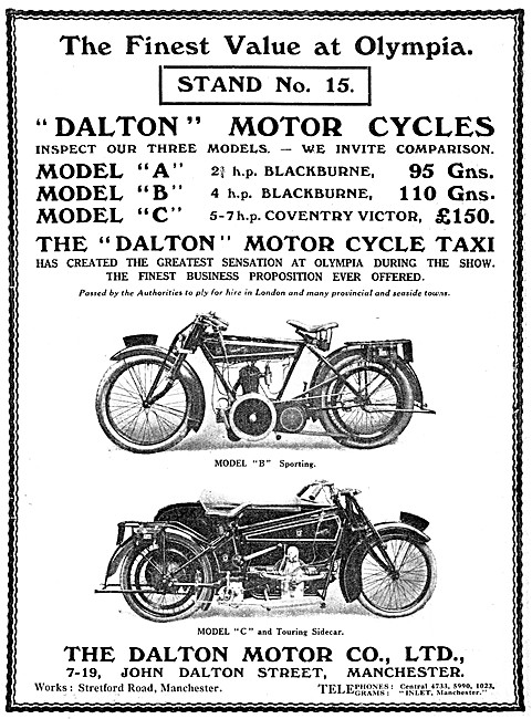 Dalton Model C 5-7 hp Coventry Victor Motor Cycles - Dalton B    