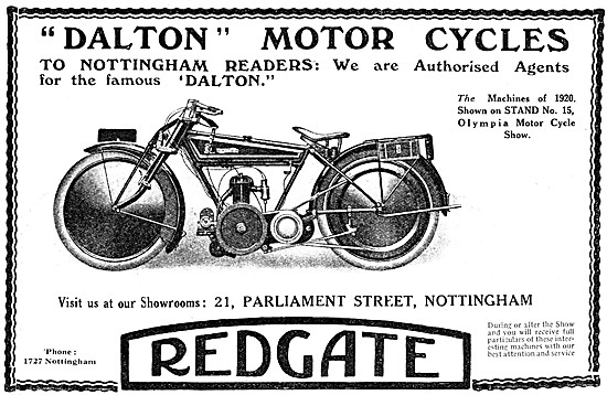 Redgate Nottingham Agents For Dalton Motor Cycles                