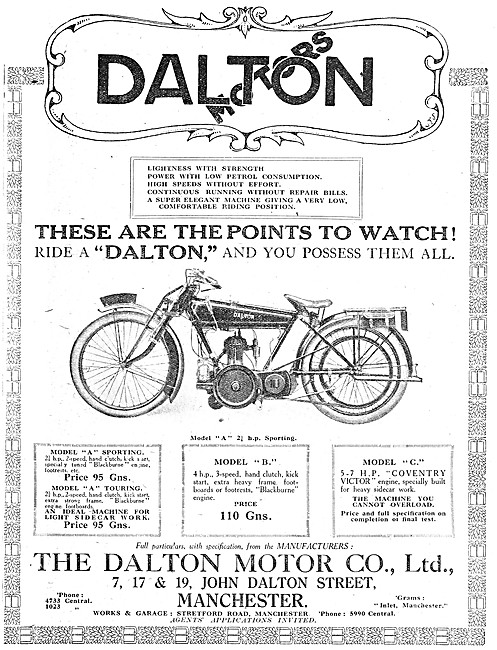 Dalton Motor Cycles Manchester - Dalton Model A Sporting         