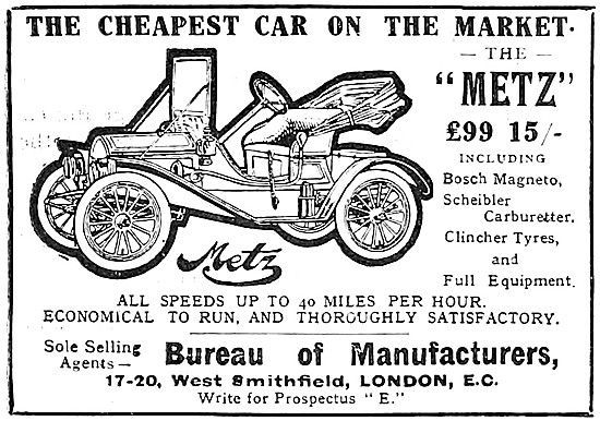 Metz Motor Cars - The Metz 1910                                  