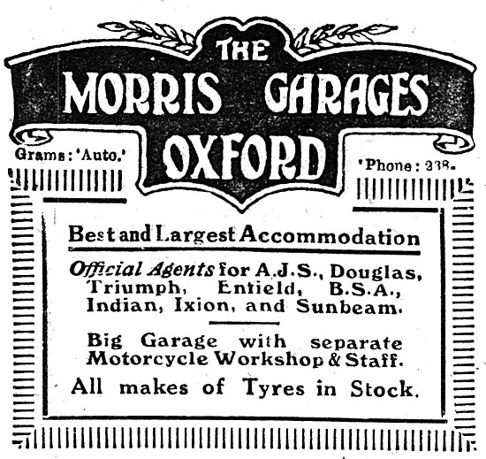 Morris Garages Oxford Motor Cycle Sales & Service 1917           