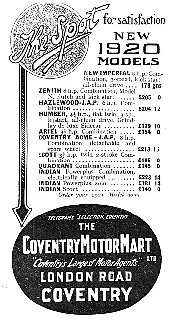 The Coventry Motor Mart Motor Cycle Sales                        
