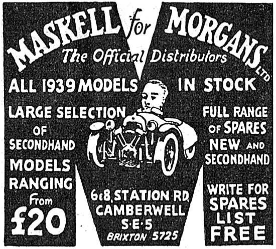 Maskells For Morgans - Morgan Cars - Morgan Three Wheelers  1939 