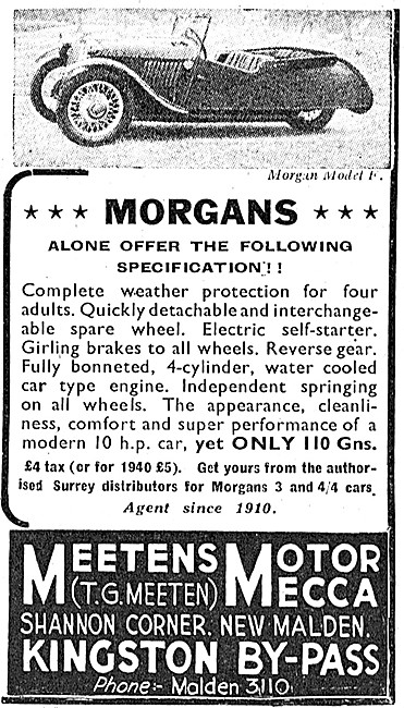 Meetens Motor Mecca - Morgan Car Sales - Morgan Three Wheelers   