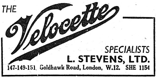 L.Stevens Goldhawk Rd - Velocette Motorcycle Sales & Service     