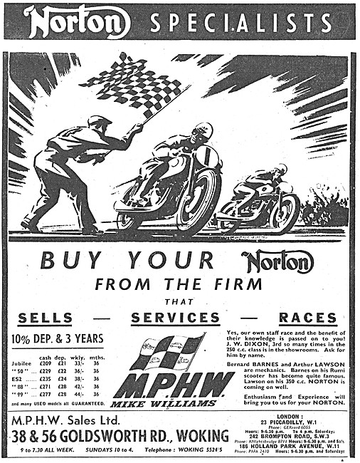 M.P.H.W.  Motor Cycle Sales. Woking  - Mike Williams Motorcycles 