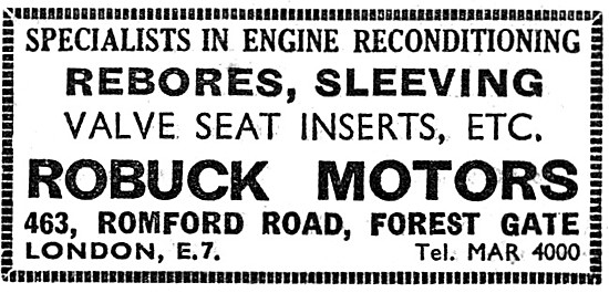 Robuck Motors, Forest Gate. Motorcycle Engineers                 