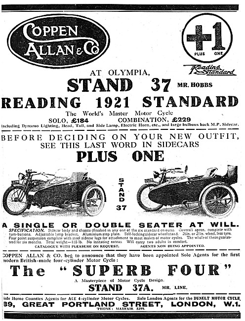 1920 Reading Standard Motor Cycles                               