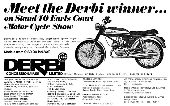 Derbi Motor Cycles - Derbi Sports Mopeds                         
