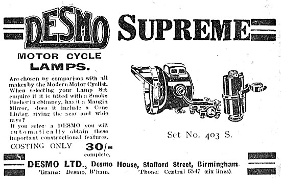 Desmo Motor Cycle Lamps                                          