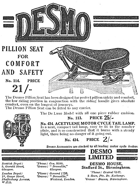 Desmo Motorcycle Accessories - Desmo Pillion Seats               